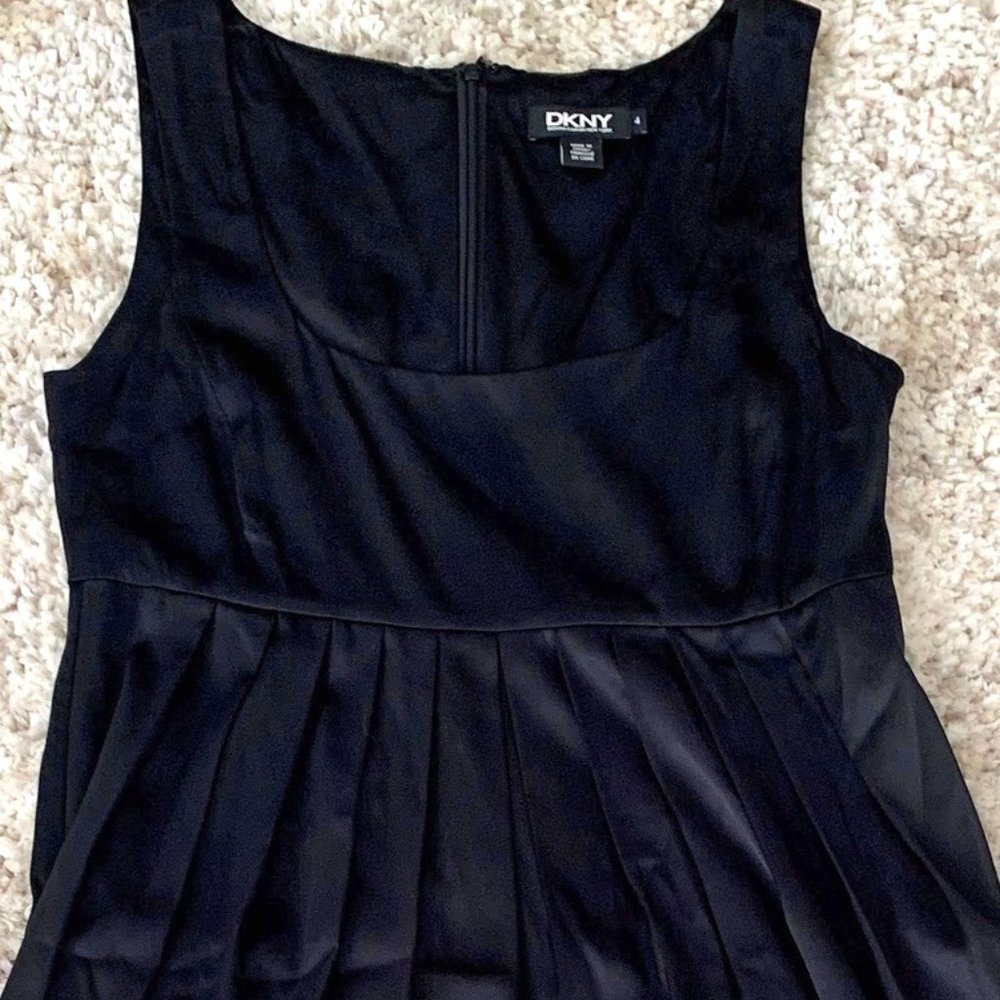 DKNY stretch silk black mini dress 4